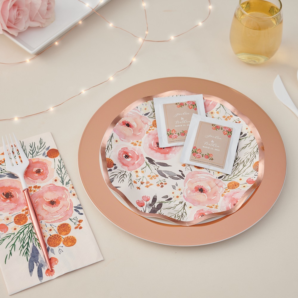 Blush Bouquet Wavy Paper Salad Plate 13092